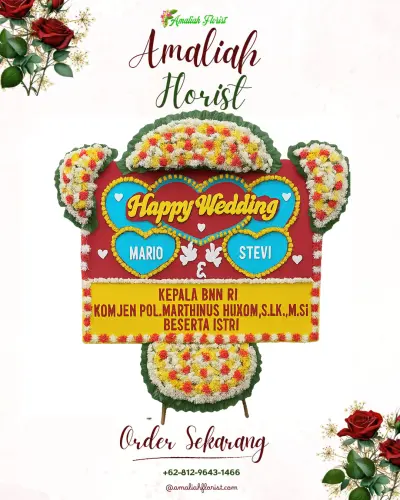 Karangan Papan Bunga Pernikahan di Jumbleng